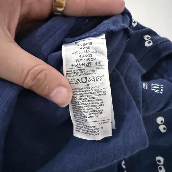 [Baby Gap] Blue Boo! Graphic Halloween Eyes Long Sleeve T-Shirt Size 4 Years - Picture 9 of 9